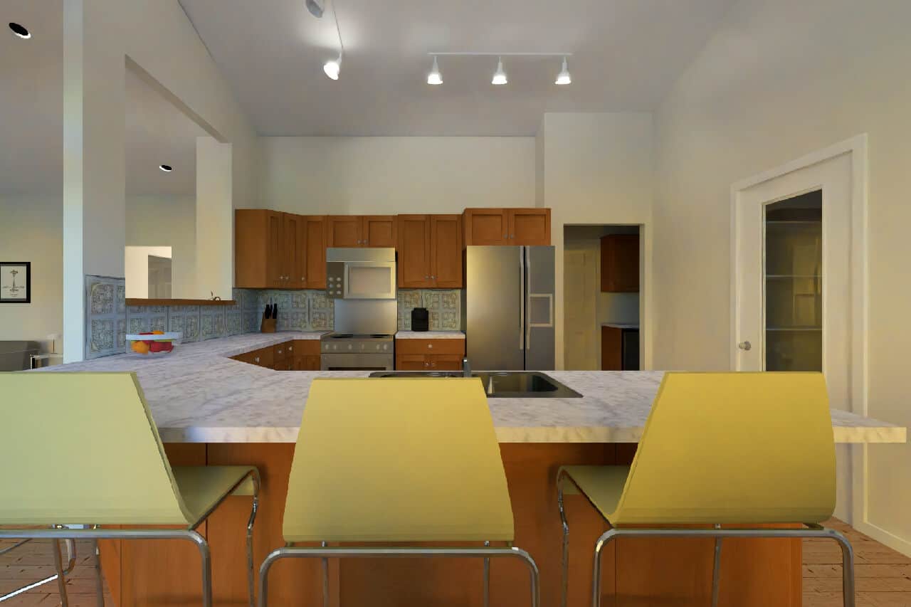Kitchen: Breakfast Bar of this 4-Bedroom,1752 Sq Ft Plan -177-1090