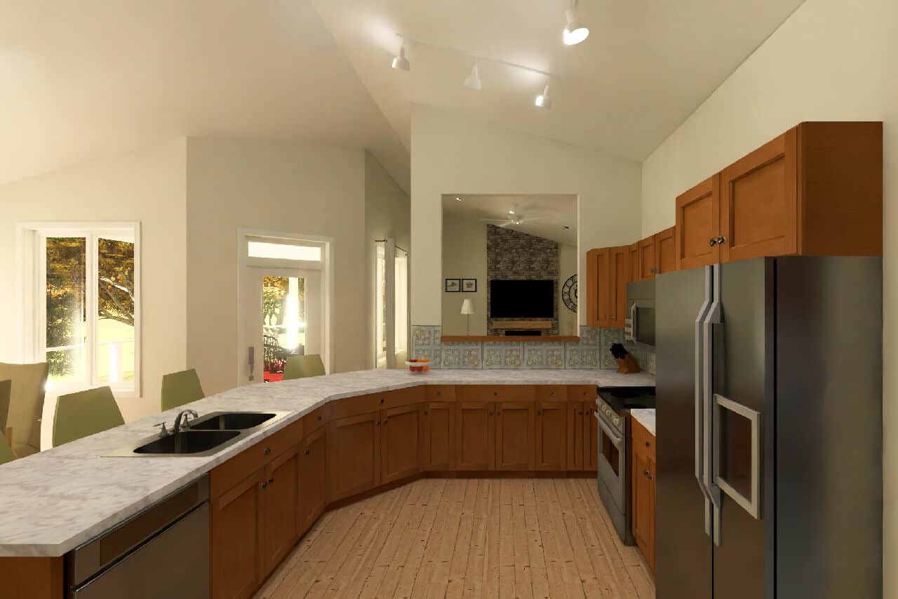 Kitchen: Breakfast Bar of this 4-Bedroom,1752 Sq Ft Plan -177-1090