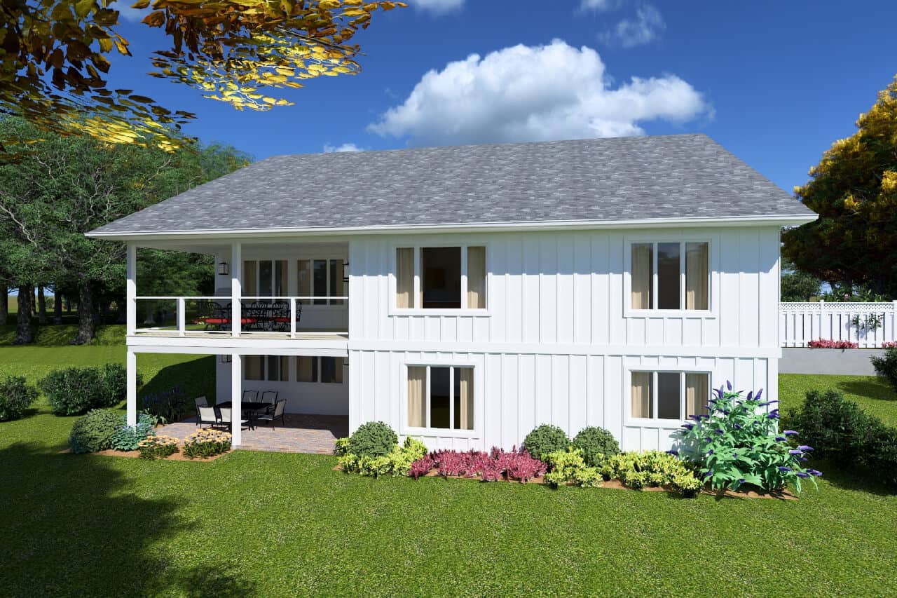 Rear View of this 4-Bedroom,1752 Sq Ft Plan -177-1090