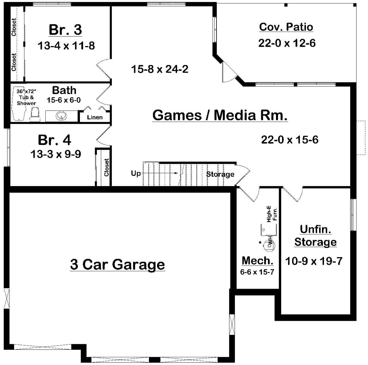 Basement of Country Plan #177-1090