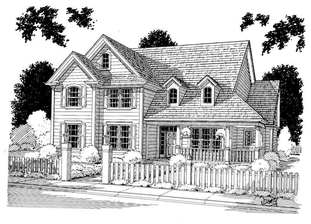 Front elevation of Country home (ThePlanCollection: House Plan #178-1002)