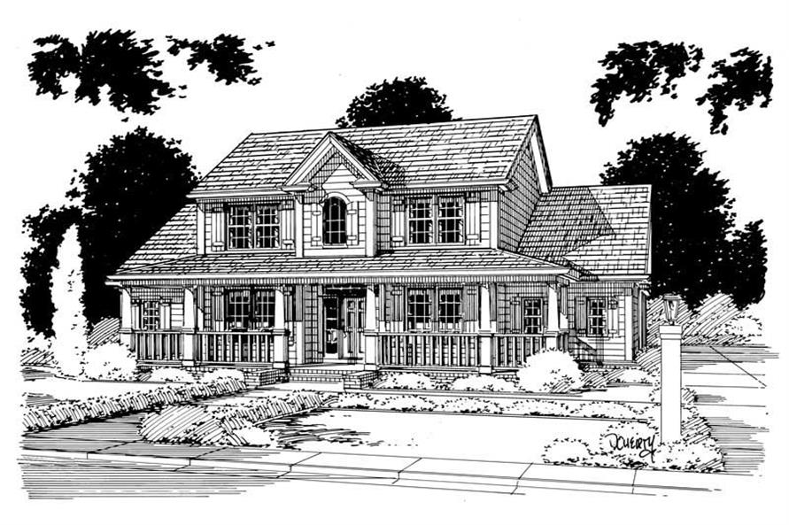 Front elevation of Country home (ThePlanCollection: House Plan #178-1004)