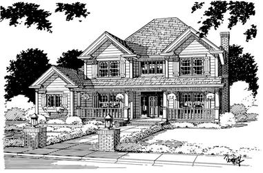 3-Bedroom, 2222 Sq Ft Country Home Plan - 178-1005 - Main Exterior