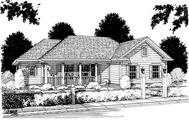 3-Bedroom, 1359 Sq Ft Small House Plans - 178-1008 - Main Exterior