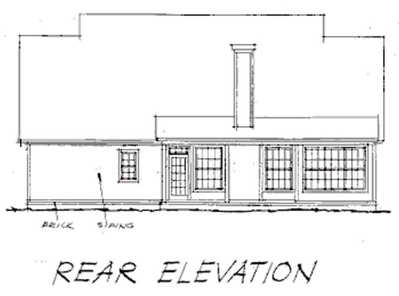 Home Plan Rear Elevation of this 3-Bedroom,1953 Sq Ft Plan -178-1012
