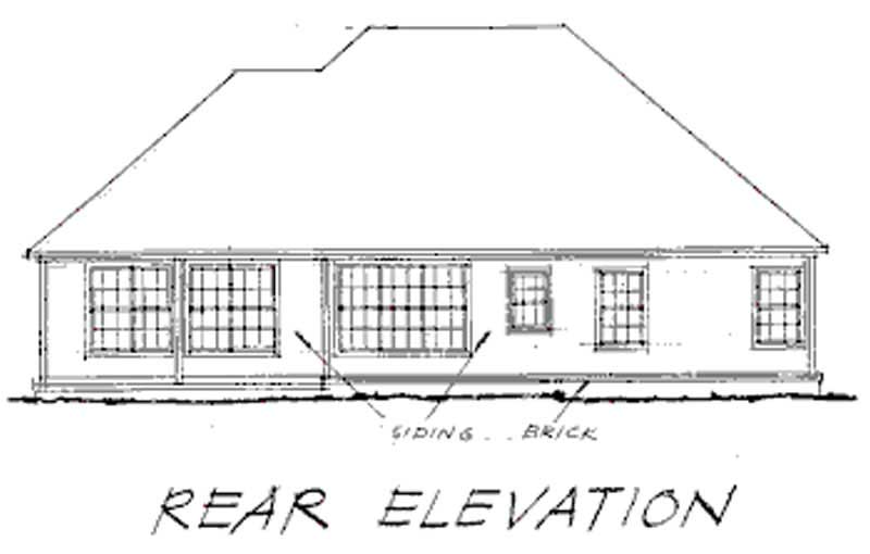 Home Plan Rear Elevation of this 3-Bedroom,1810 Sq Ft Plan -178-1013