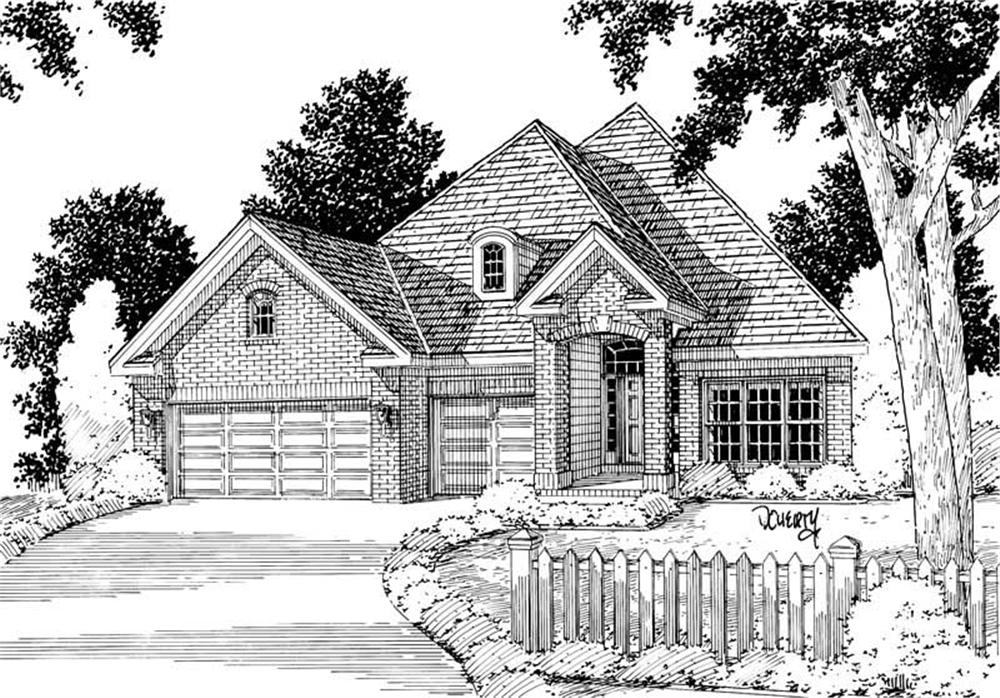 Front elevation of Ranch home (ThePlanCollection: House Plan #178-1019)