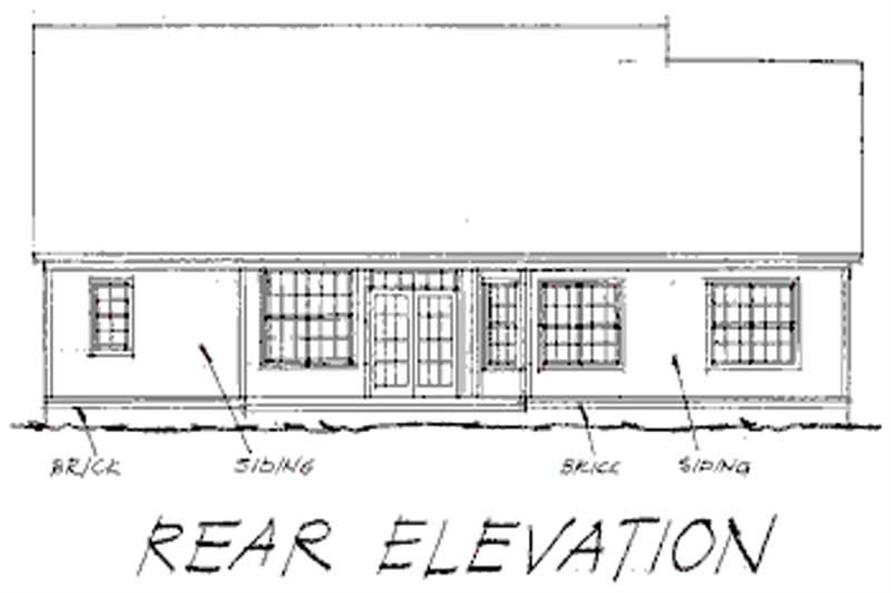 Home Plan Rear Elevation of this 3-Bedroom,1819 Sq Ft Plan -178-1021