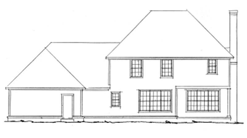 Home Plan Rear Elevation of this 3-Bedroom,2342 Sq Ft Plan -178-1033
