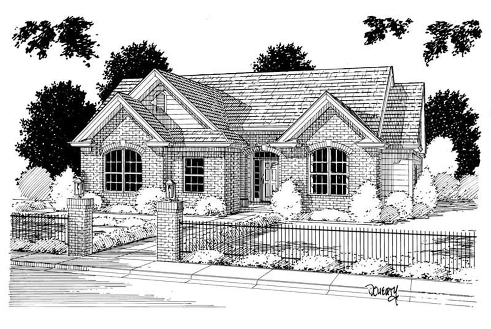 Front elevation of Small House Plans home (ThePlanCollection: House Plan #178-1036)