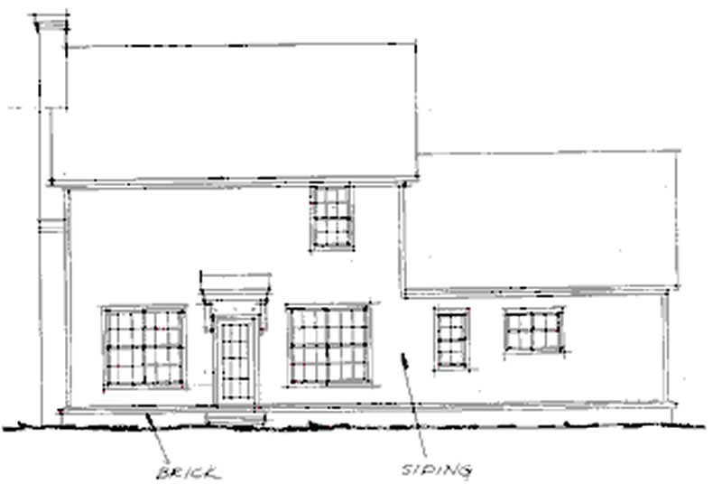 Home Plan Rear Elevation of this 3-Bedroom,1689 Sq Ft Plan -178-1037