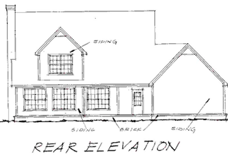 Home Plan Rear Elevation of this 3-Bedroom,1893 Sq Ft Plan -178-1038