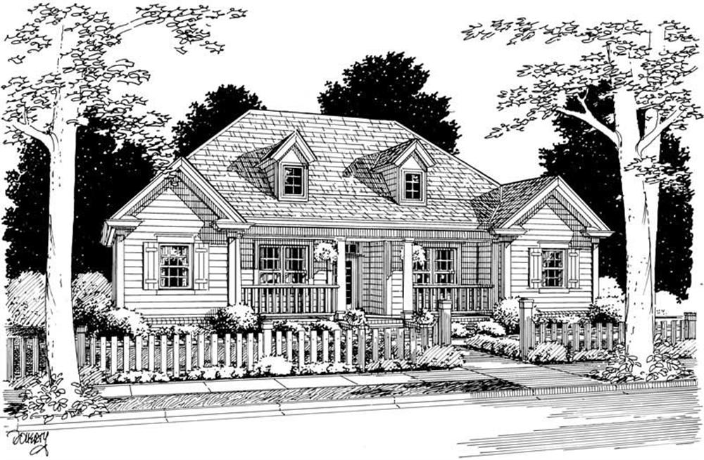 Front elevation of Country home (ThePlanCollection: House Plan #178-1041)
