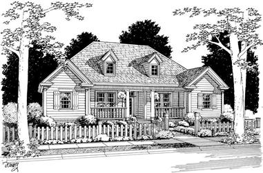 3-Bedroom, 1498 Sq Ft Country Home Plan - 178-1041 - Main Exterior