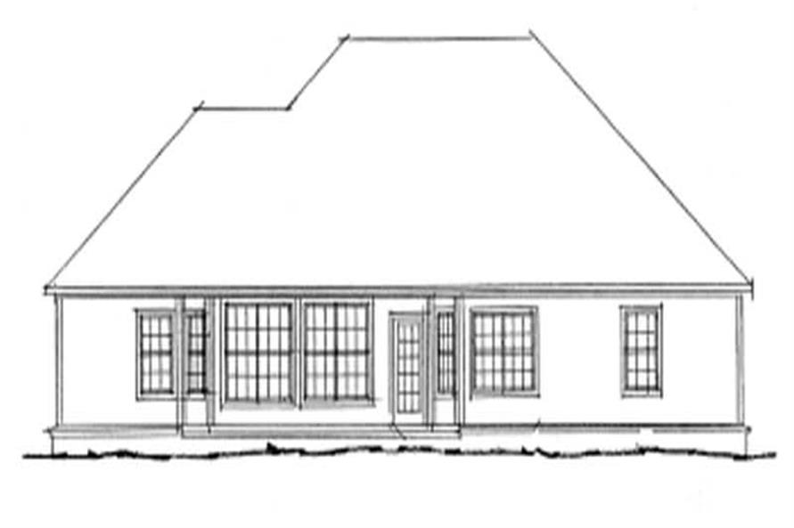 Home Plan Rear Elevation of this 3-Bedroom,1891 Sq Ft Plan -178-1043