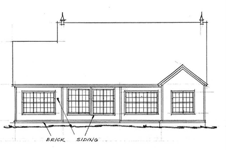 Home Plan Rear Elevation of this 3-Bedroom,1792 Sq Ft Plan -178-1045