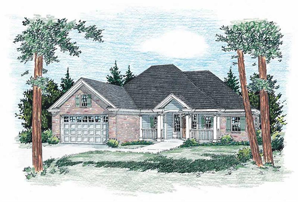 Front elevation of Country home (ThePlanCollection: House Plan #178-1047)