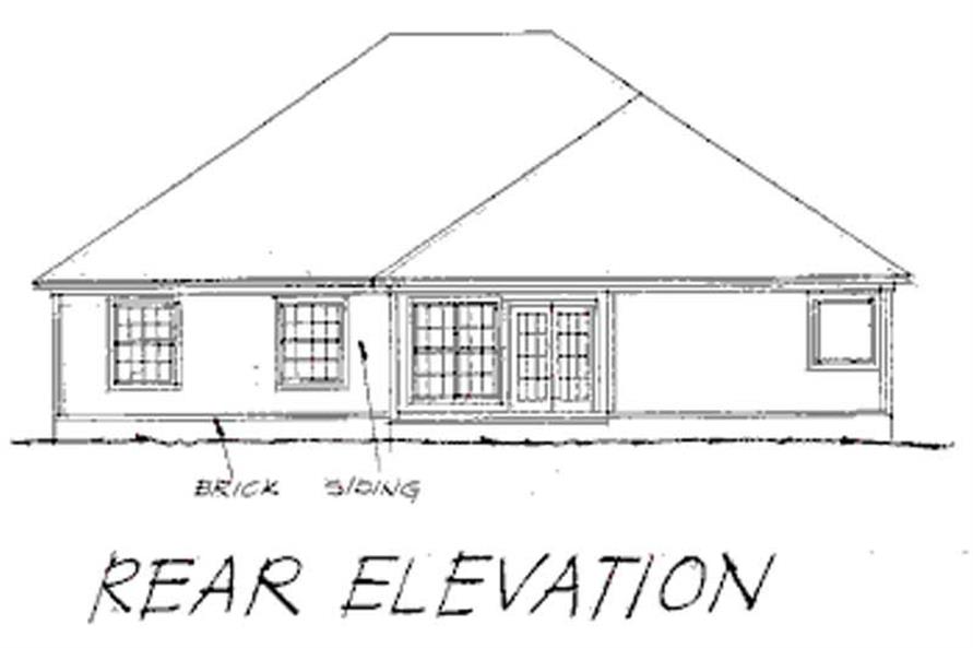 Home Plan Rear Elevation of this 4-Bedroom,2250 Sq Ft Plan -178-1054