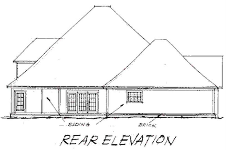 Home Plan Rear Elevation of this 4-Bedroom,2953 Sq Ft Plan -178-1061