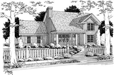 4-Bedroom, 1671 Sq Ft Small Traditional Plan - 178-1070 - Front Exterior
