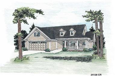 3-Bedroom, 1859 Sq Ft Country Home Plan - 178-1073 - Main Exterior