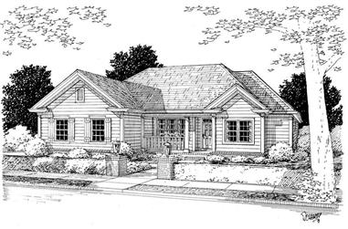 3-Bedroom, 1344 Sq Ft Small House Plans - 178-1076 - Front Exterior
