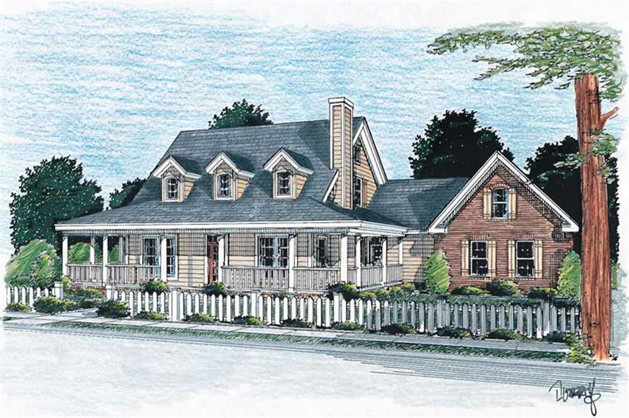 Front elevation of Country home (ThePlanCollection: House Plan #178-1079)