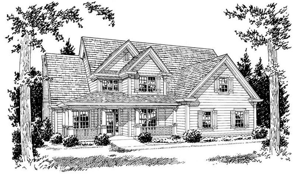 Front elevation of Country home (ThePlanCollection: House Plan #178-1085)