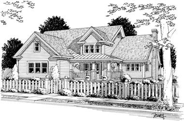 4-Bedroom, 2135 Sq Ft Country Home Plan - 178-1087 - Main Exterior