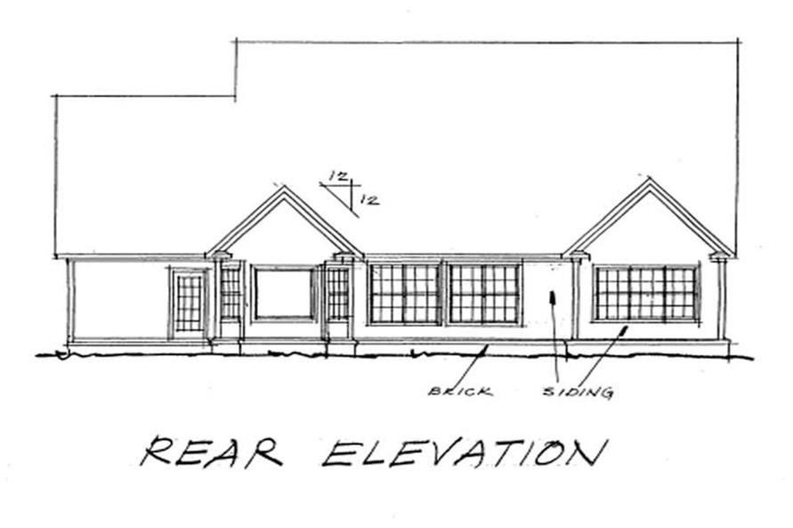 Home Plan Rear Elevation of this 4-Bedroom,2508 Sq Ft Plan -178-1097