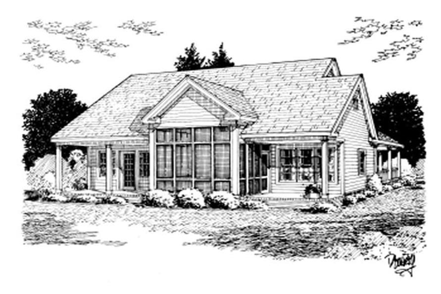 Home Plan Rear Elevation of this 3-Bedroom,2005 Sq Ft Plan -178-1099