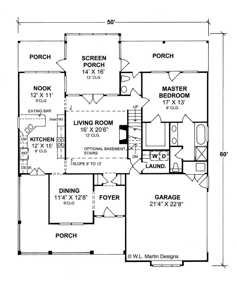Floor Plan First Story of Country Plan #178-1099