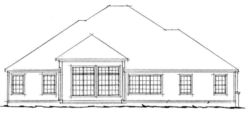 Home Plan Rear Elevation of this 4-Bedroom,2393 Sq Ft Plan -178-1101