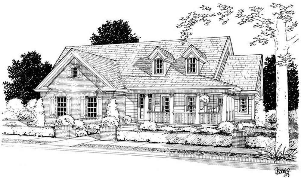 Front elevation of Country home (ThePlanCollection: House Plan #178-1102)