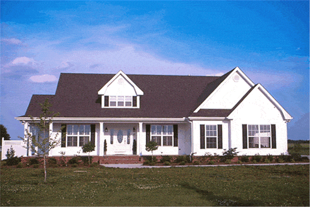 Front elevation of Ranch home (ThePlanCollection: House Plan #178-1103)