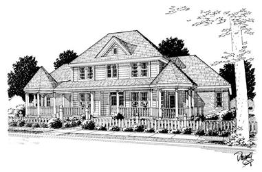 3-Bedroom, 2758 Sq Ft Country House Plan - 178-1104 - Front Exterior