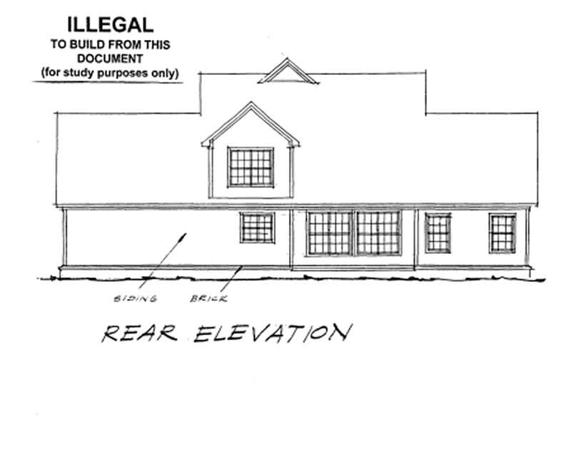 Home Plan Rear Elevation of this 3-Bedroom,2023 Sq Ft Plan -178-1106
