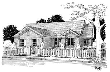 4-Bedroom, 1496 Sq Ft Small House Plans - 178-1107 - Front Exterior