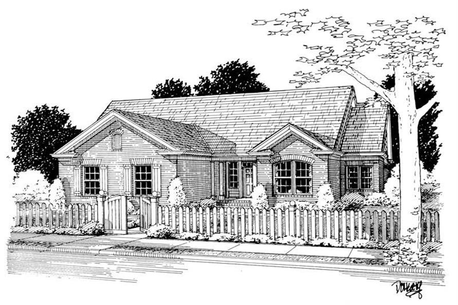 Front elevation of Small House Plans home (ThePlanCollection: House Plan #178-1107)