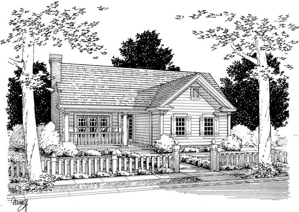 Front elevation of Country home (ThePlanCollection: House Plan #178-1109)