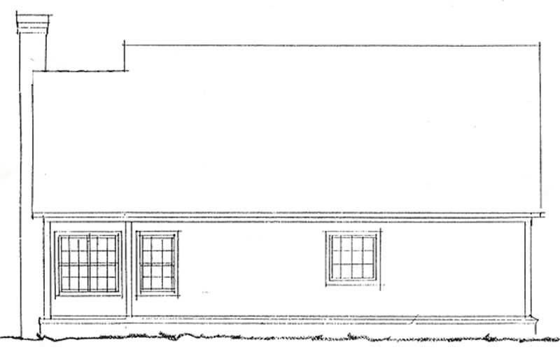 Home Plan Rear Elevation of this 3-Bedroom,1333 Sq Ft Plan -178-1111