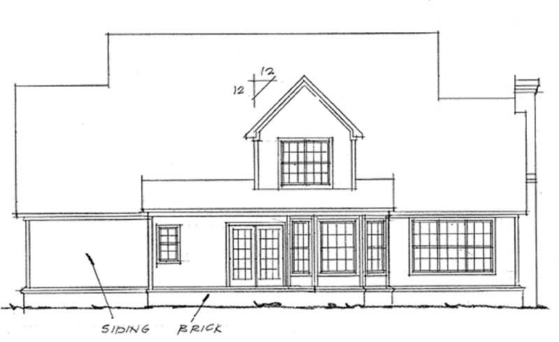 Home Plan Rear Elevation of this 3-Bedroom,2185 Sq Ft Plan -178-1112