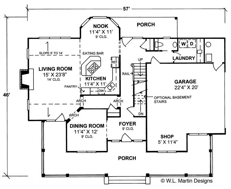 Floor Plan First Story of Country Plan #178-1112