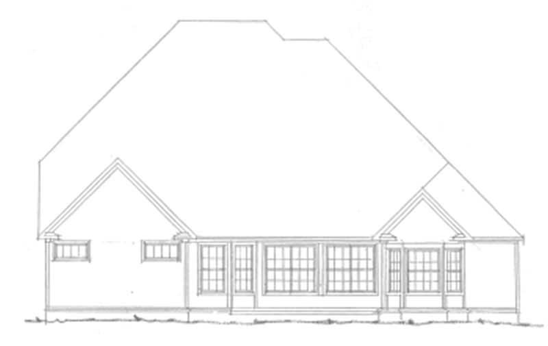 Home Plan Rear Elevation of this 4-Bedroom,3397 Sq Ft Plan -178-1113