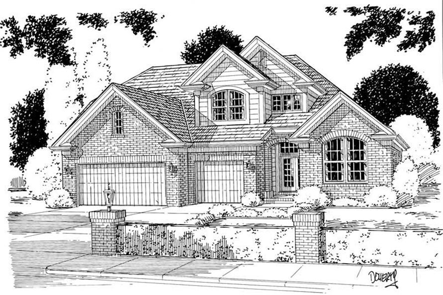 4-Bedroom, 2575 Sq Ft Traditional Home Plan - 178-1121 - Main Exterior