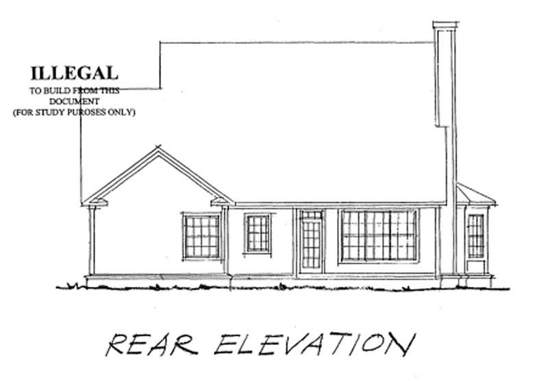 Home Plan Rear Elevation of this 3-Bedroom,1920 Sq Ft Plan -178-1124