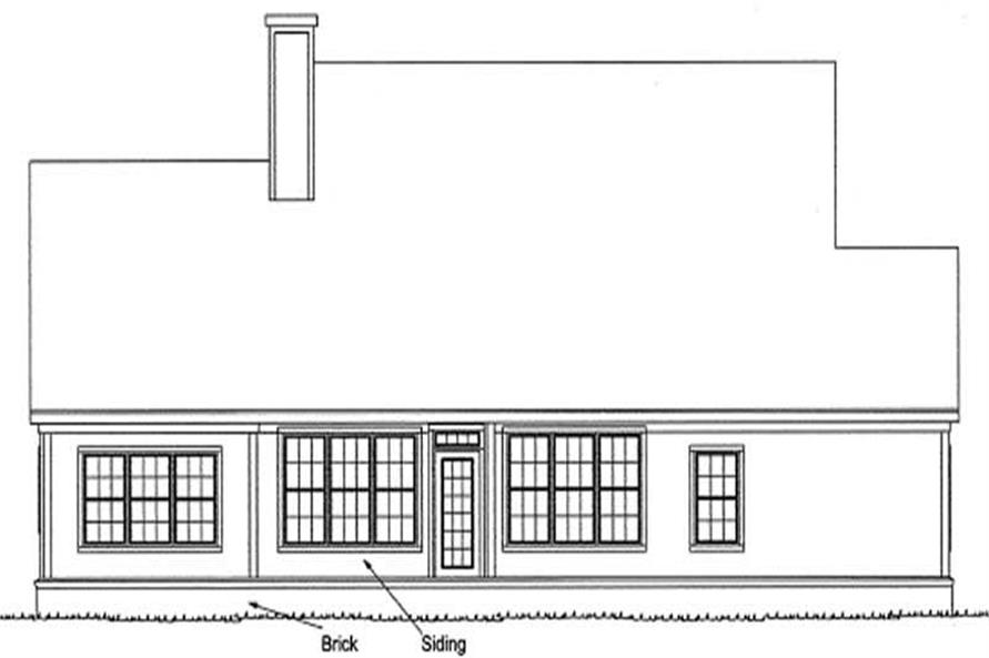 Home Plan Rear Elevation of this 3-Bedroom,2040 Sq Ft Plan -178-1126
