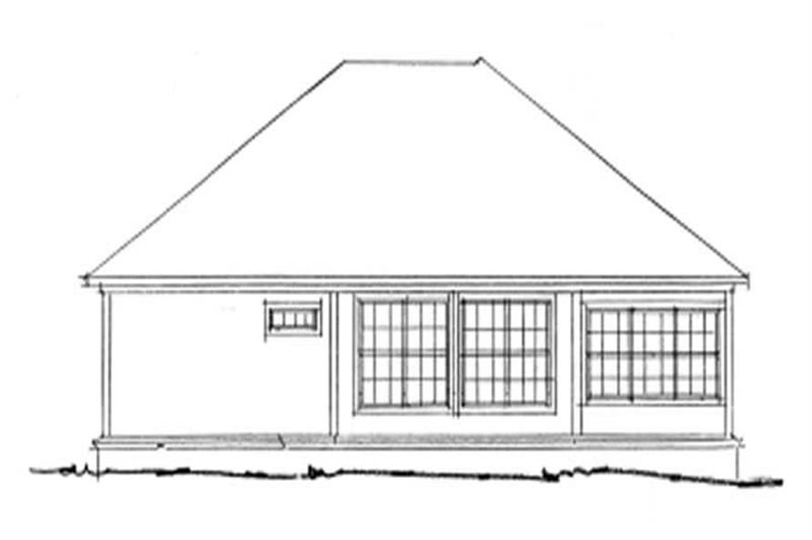 Home Plan Rear Elevation of this 2-Bedroom,1134 Sq Ft Plan -178-1128