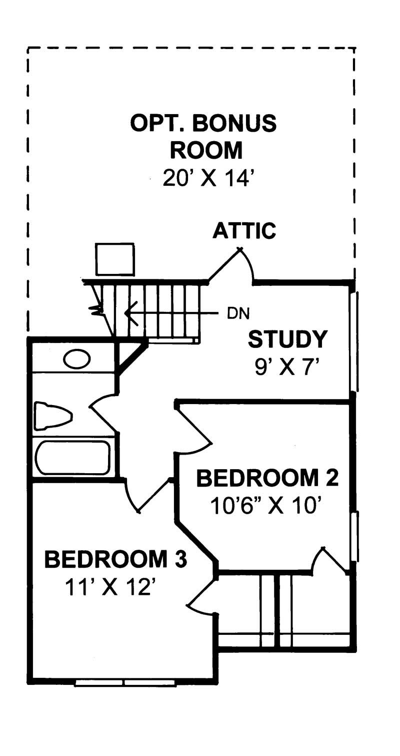 Floor Plan Second Story of Small House Plans #178-1130