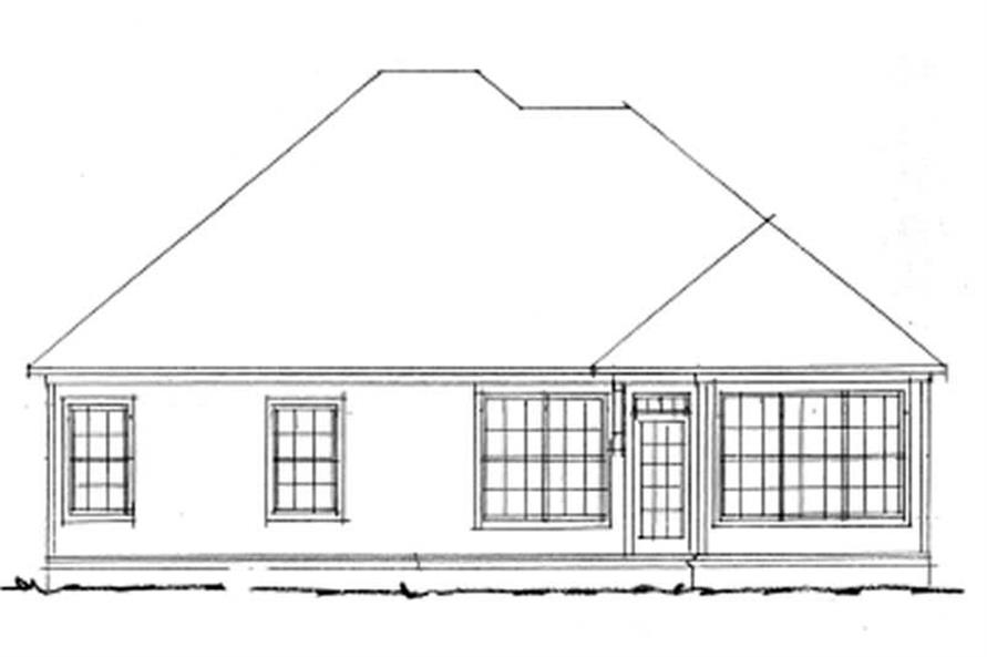 Home Plan Rear Elevation of this 3-Bedroom,1270 Sq Ft Plan -178-1131